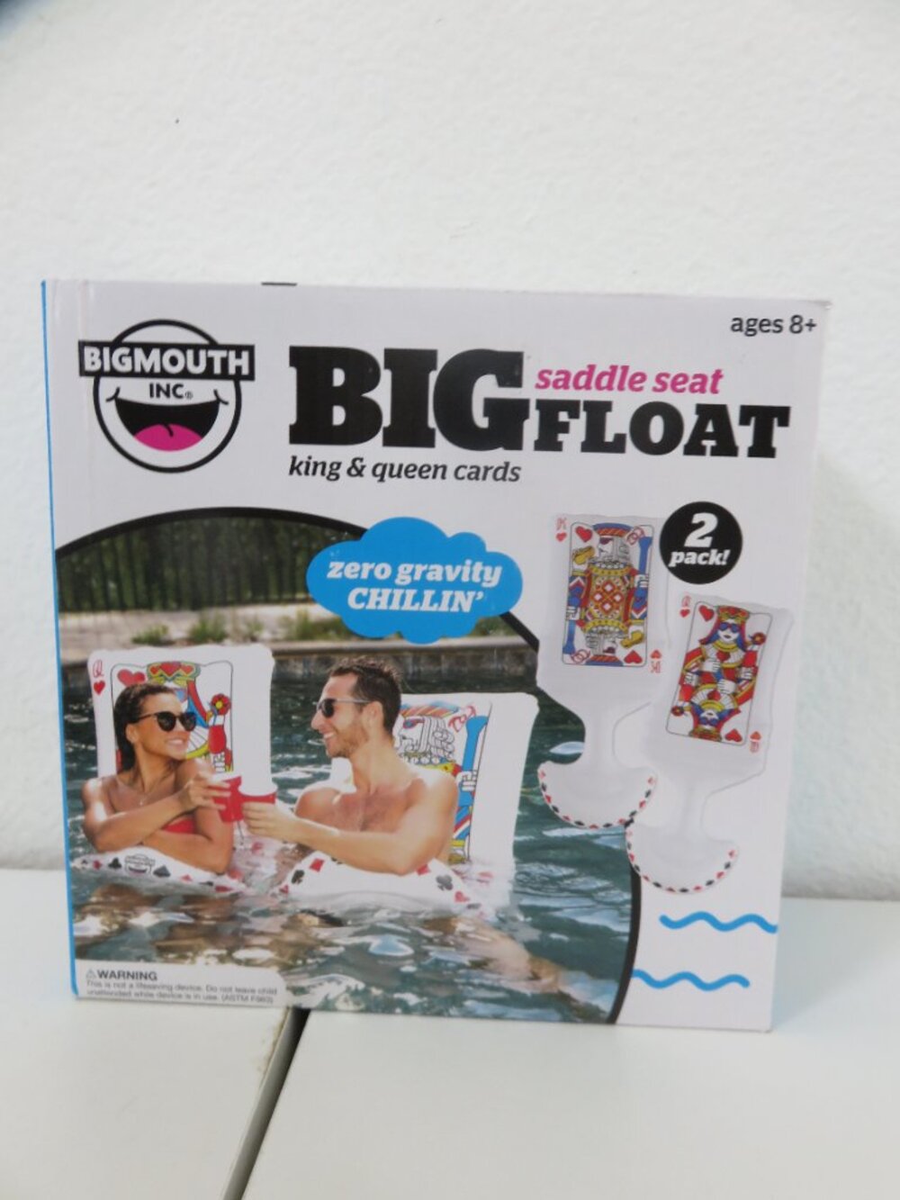 (#141) BigMouth Saddle Seat King & Queen Cards Pool Floatie 2-pack Inflatable